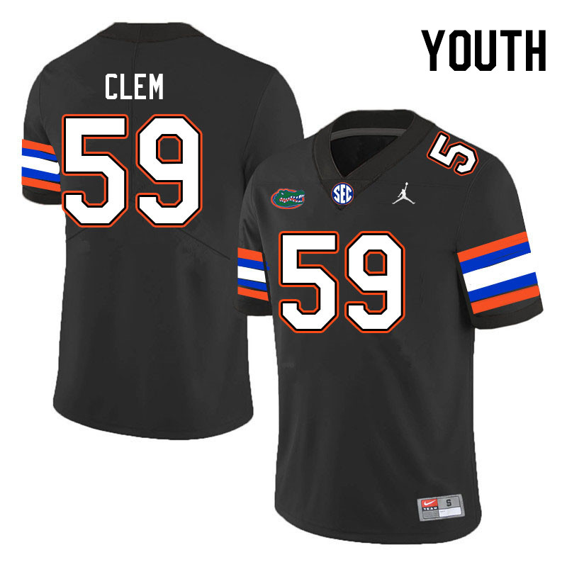 Youth #59 Hayden Clem Florida Gators College Football Jerseys Stitched-Black